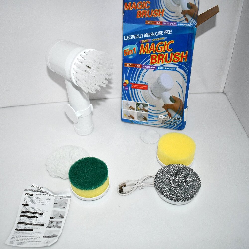 Cordless Electric Scrubbers with 6 Replaceable Heads– NWT   Features: Powerful c